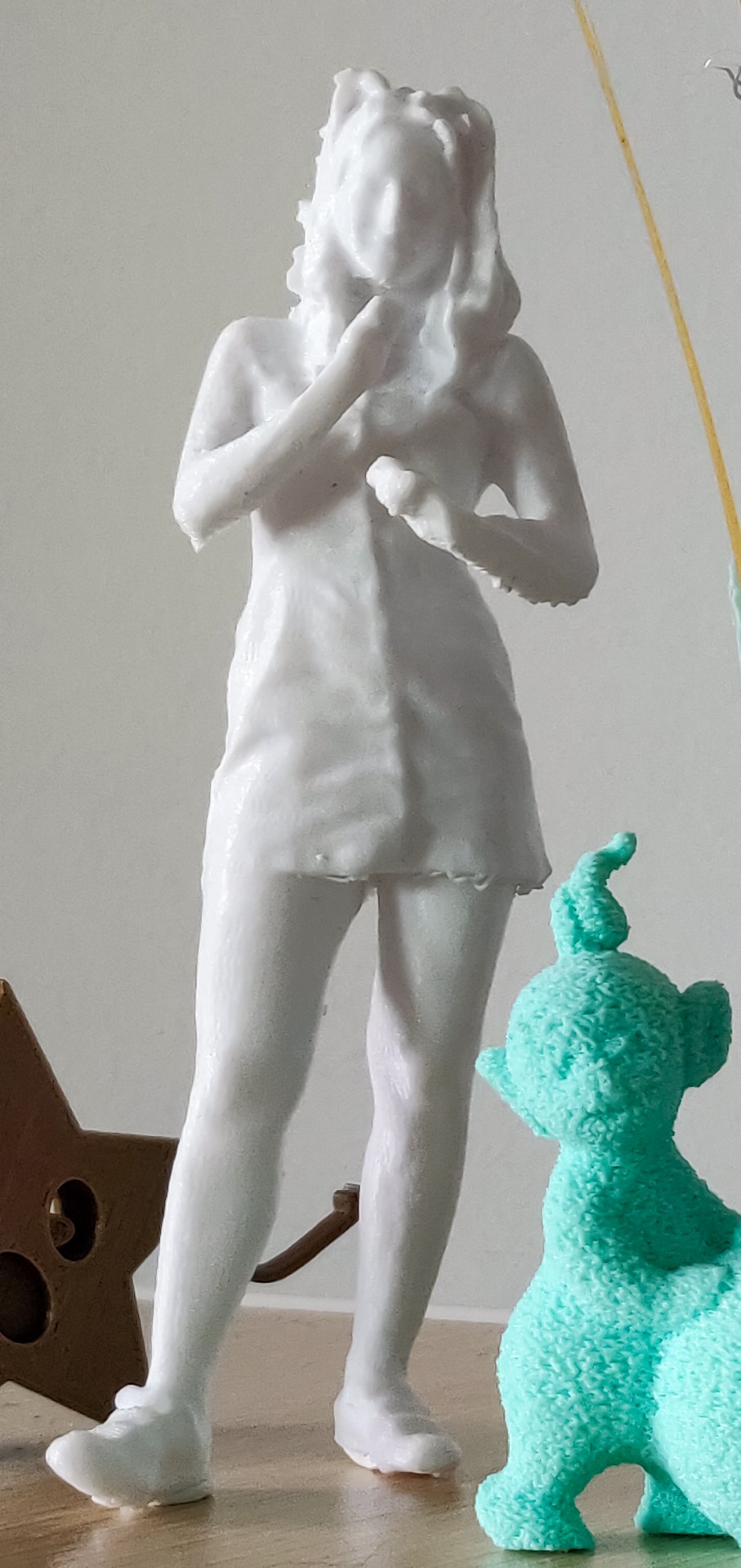 In the 3D printing course, we had access to a full body scanner of which my friend and I took total advantage of scanning all sorts of funny poses, this one being me doing the 'Whoa'. Not pictured is a print I made for my mom and grandma where I pushed the single-body scan to capture my brother and me in a side hug, adjusting the scanners mishaps manually with MeshMixer